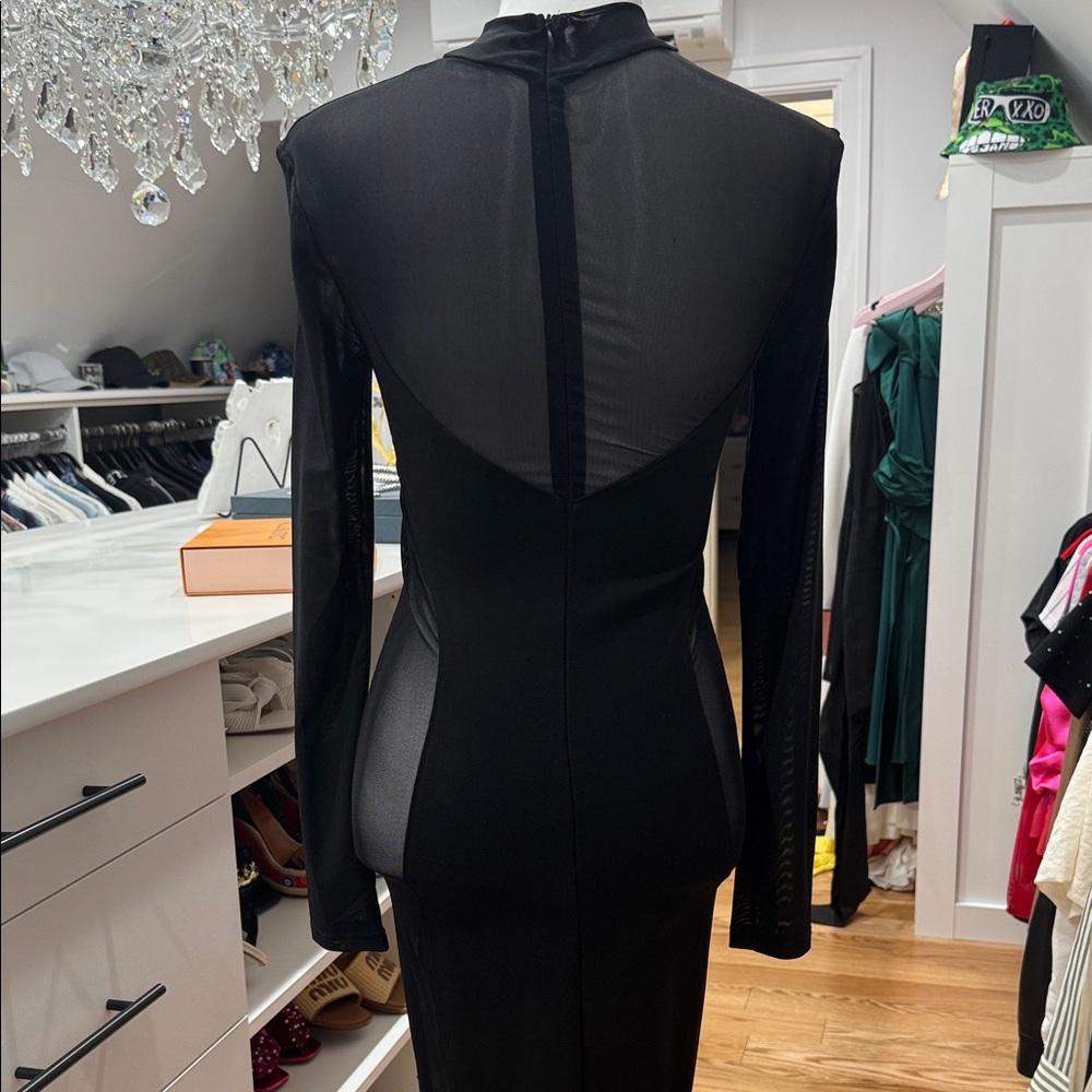 Fashion Nova Black Sheer Maxi Dress - Picture 3 of 3
